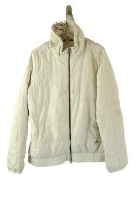 Adidas weiße wattierte Jacke Größe L Damen 16-18 Freizeit Outdoor 023162