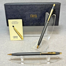 Cross Matte Black 23K Gold Pen Pencil 2501 Box, Manual NO ENGRAVING