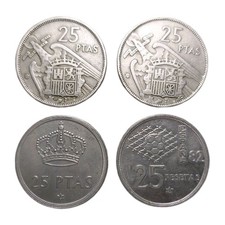 Spain 25 Pesetas 1958–1984 Franco / Juan Carlos Spanish Coin – Choose Year