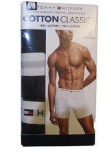 3 PACK TOMMY HILFIGER SIZE XXL 2XL BLACK WHITE 100 COTTON KNIT BOXER BRIEFS