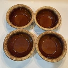 Hull Pottery Brown Drip Glazed 5.5” Cereal Soup Bowls Set of 4 USA VTG MCM Used