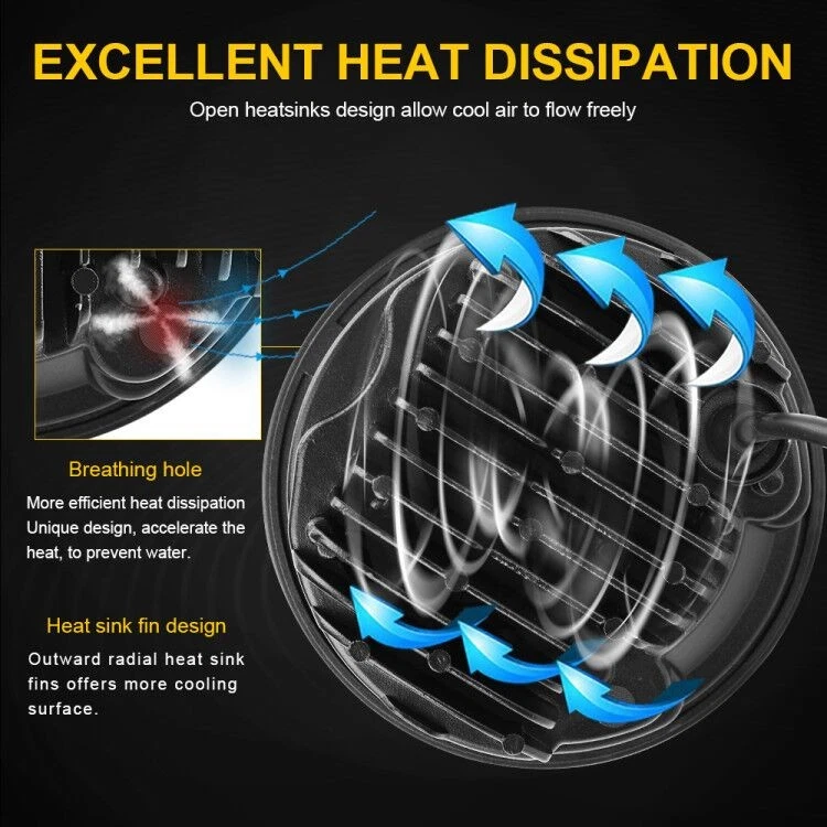 4PCS 5-3/4" 5.75" LED Headlights Hi-Lo Beam DRL For Cadillac DeVille 1962-1974 - Image 4 of 4