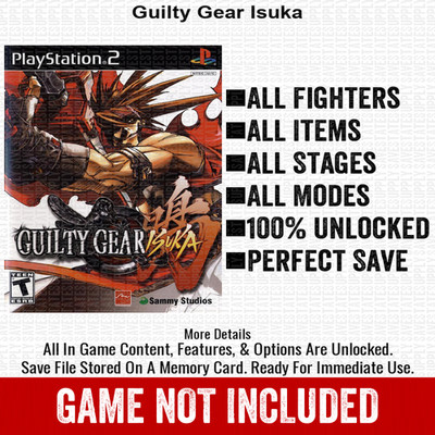 Guilty Gear Isuka 100% PS2 Memory Card All CHEATS ITEMS