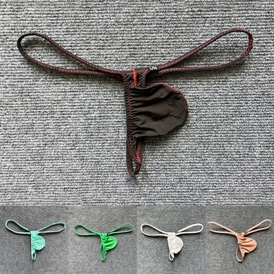 Herren Tanga G String Niedrige Taille Unterwäsche Große Tasche T Rücken Dünn