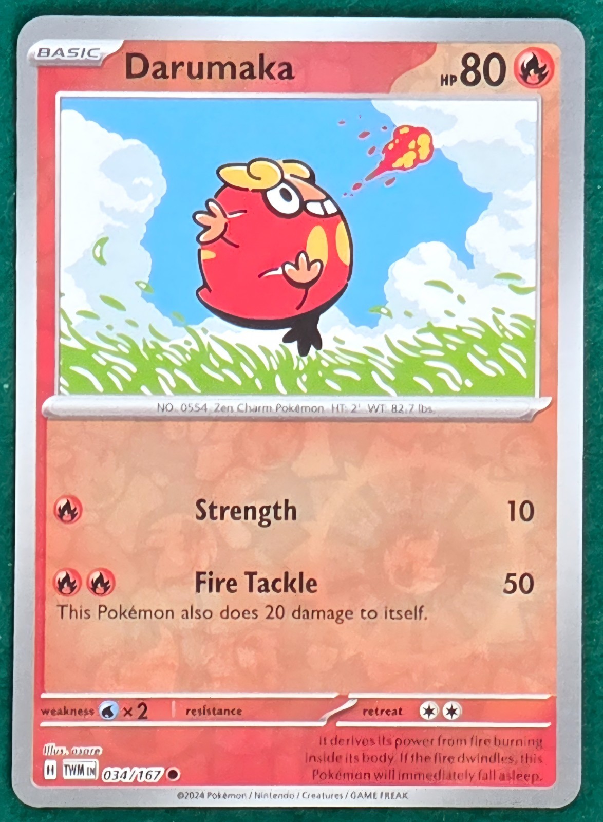 Darumaka (Reverse Holo) - SV06: Twilight Masquerade (TWM) #34 - Pokemon TCG Card