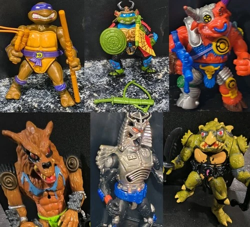 Lot of (6) Vintage Teenage Mutant Ninja Turtles Action Figures