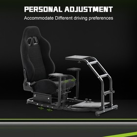 Hottoby Racing Wheel Stand Sim Cockpit With Black Seat Fit Fanatec Club Sport SQ
