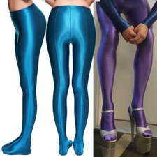 LEOHEX Leggings Women Men Opaque Shiny Glossy Jogger Stretch Disco Legging M-2XL