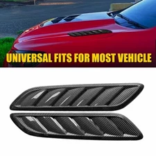 2PCS Carbon Fiber Car Side Fender Hood Bonnet Vent Air Flow Intake Scoop Cover E