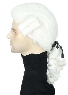 Perruque Baroque Blanche/blonde Pour Déguisement - Style Marquis / Rétro - Taille Ajustable - Neuf Avec étiquettes