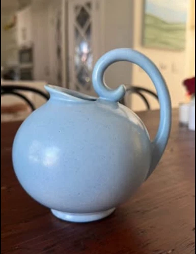 Vintage MCM Stangl Robin’s Egg Pitcher Blue Aquamarine Decor Mid Century