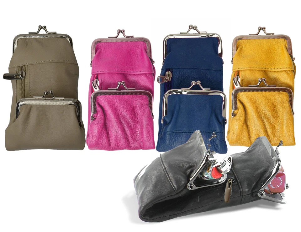 Genuine Leather Cigarette Lighter Holder Zip Coin Carrying Case - Image 2 of 4