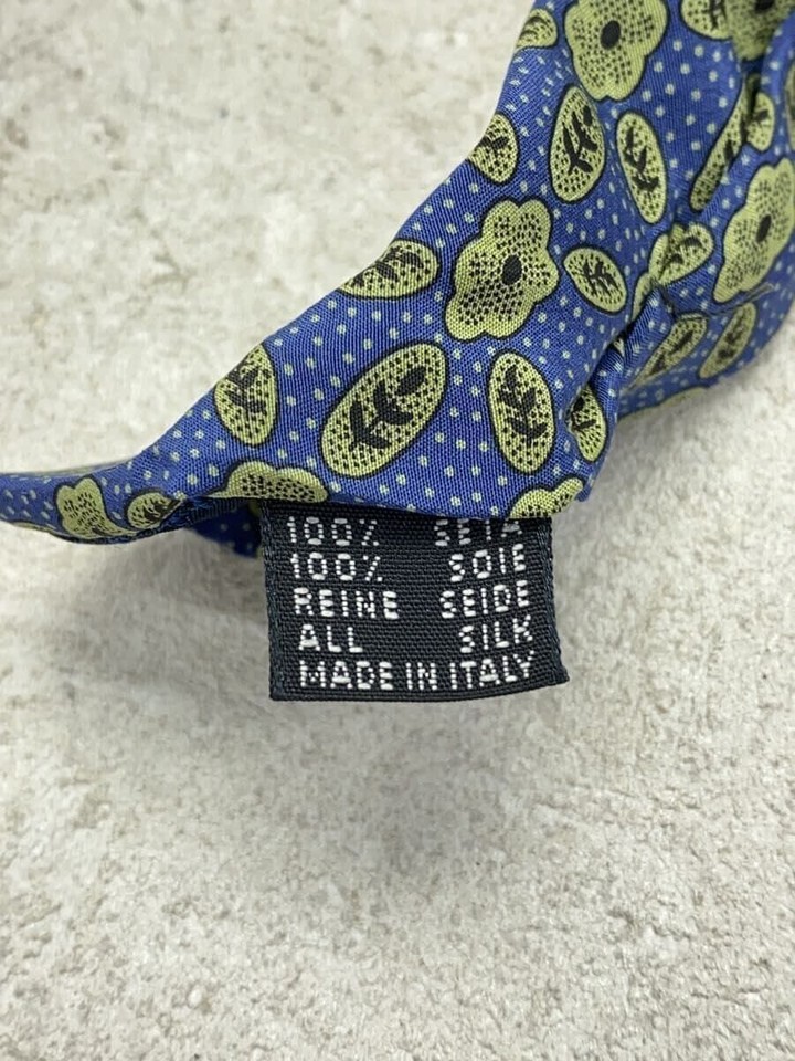Christian Dior Men's Silk Blue Full Pattern Necktie Used eBay