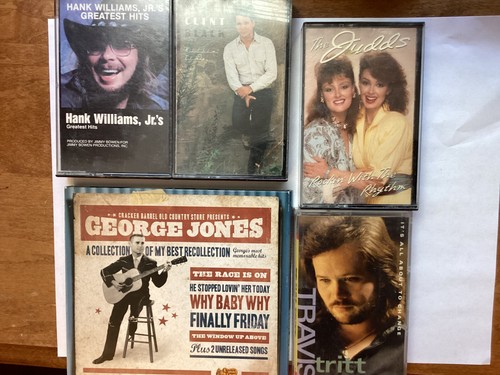 Hank Williams Jr, Travis Tritt, Clint Black, The Judds, George Jones Cassettes - Picture 5 of 5