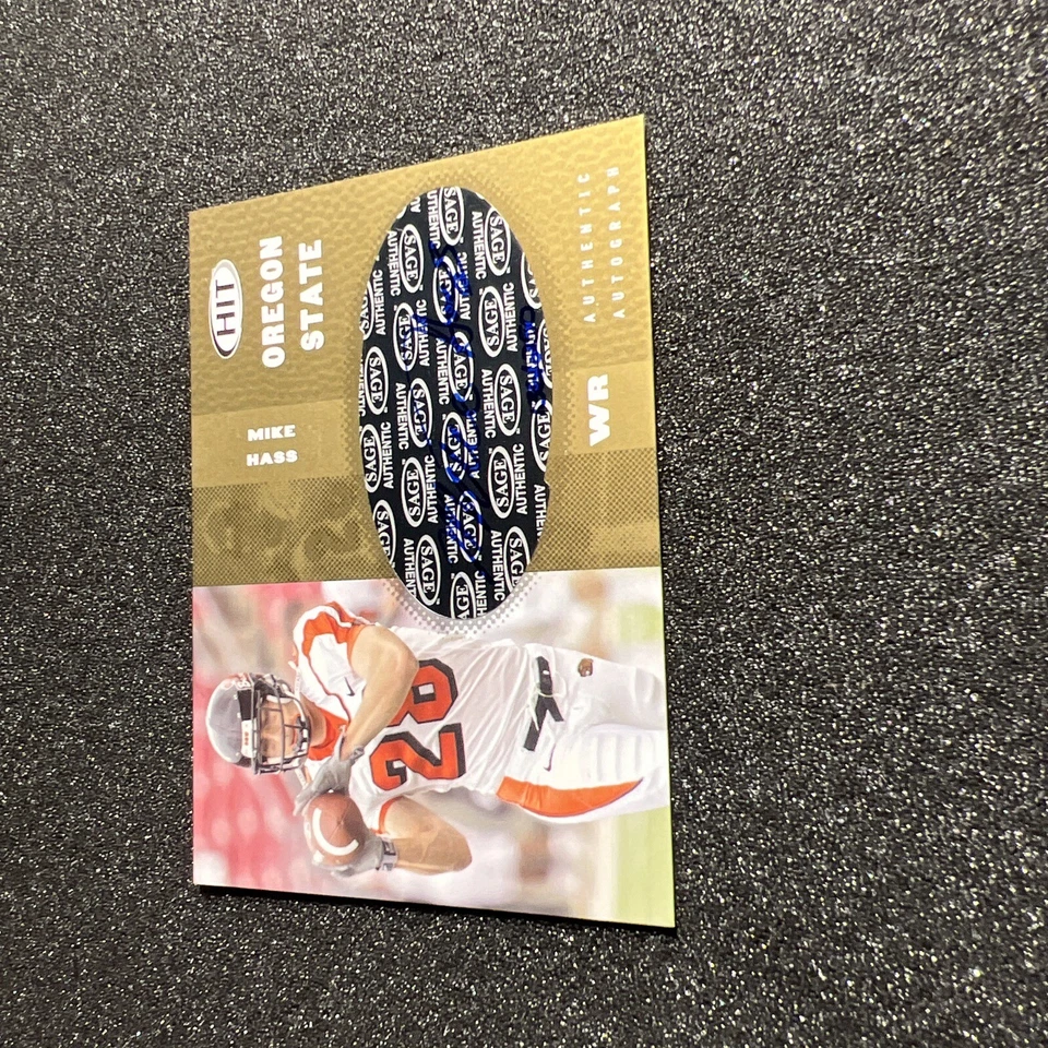 2006 Sage Hit MIKE HASS #A28 Gold Rookie AUTO 136/250 - OREGON STATE - Image 3 of 4
