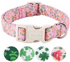 Girl Dog Collar for Medium Dog Pink Rose Flower Dog Collar Adjustable Cute Fl...