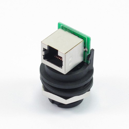 Cat 6 RJ45 Female Shielded Industrial Panel Mount Bulkhead Coupler with Dust Cap - 第 9/12 張圖片
