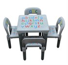 KIDS TABLE AND CHAIR SET ABC Alphabet Childrens Grey - Toddlers Childs - Gift