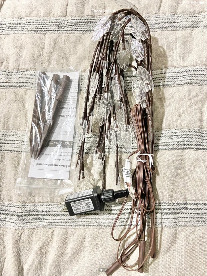 Vanthylit Lighted 3PK Twig Branches Light with Clear Leaf 30'' 60LED Pathway Lig - Image 2 of 2