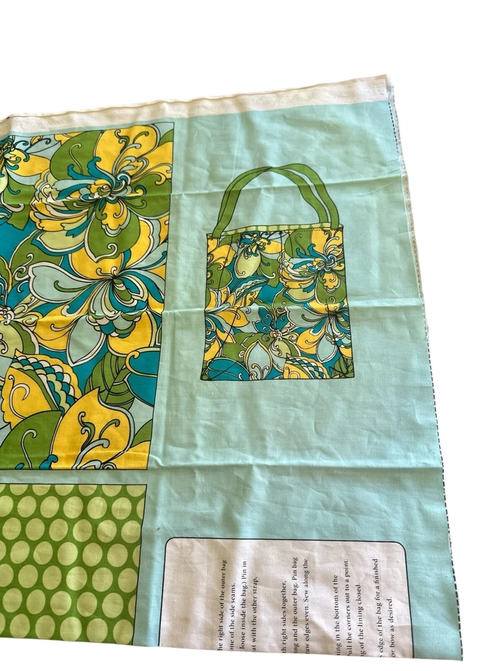 Trendy Tote Fabric Panel Retro Print Brother Sister Design Studio Reversible - Image 3 of 4