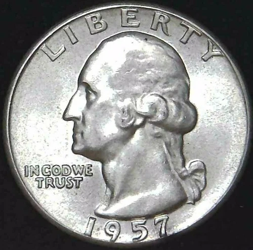 1957-P 25C Washington Quarter BU 90% Silver 21hwc0821