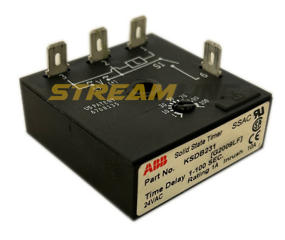 ABB KSDB231 Off Delay Timer, 24 Vac, 1-100 Seconds, 1 Amp Solid State Out