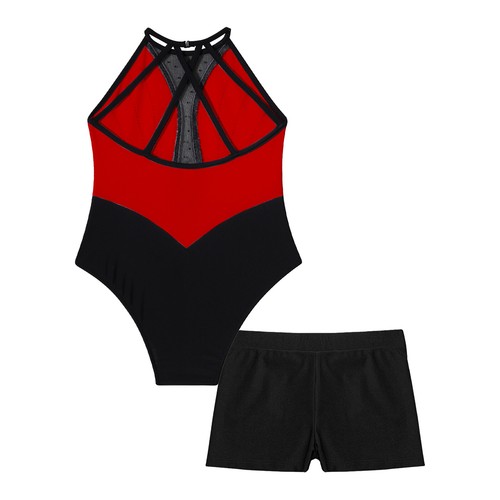 Girls Dancewear Competition Outfits Kids Sets 2pcs Costume Shiny Leotard Sport - Picture 34 of 58