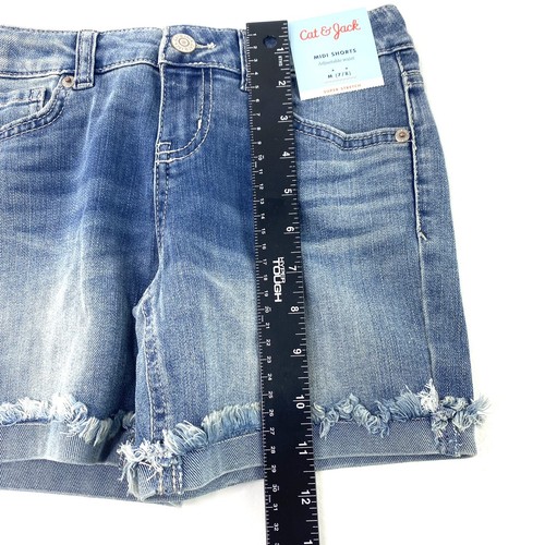 Cat & Jack Girls Size M 7/8 Midi Jean Shorts Medium Blue - Picture 11 of 12