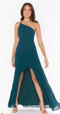 NWT Show Me Your Mimi Shannon One Shoulder Dress in Emerald sz S