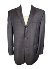 Calvin Klein Mens Sz 42R Brown Check 100 Wool Sport Coat S87