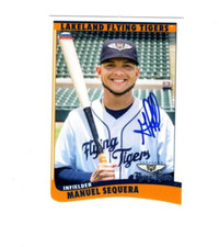 Manuel Sequera autograph signed 2022 Lakeland Flying Tigers baseball card VZ d