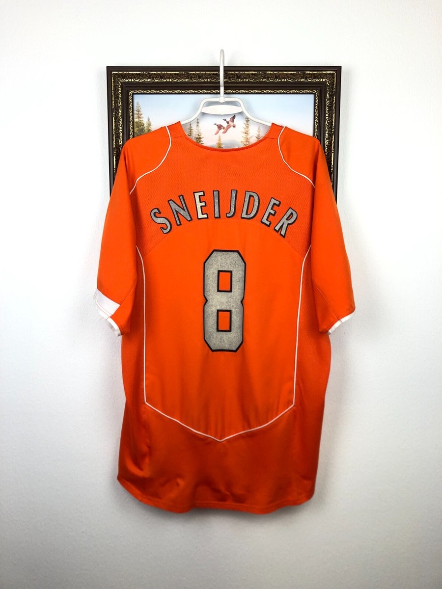 Netherlands Home football shirt 2004 Soccer #8 Sneijder Nike