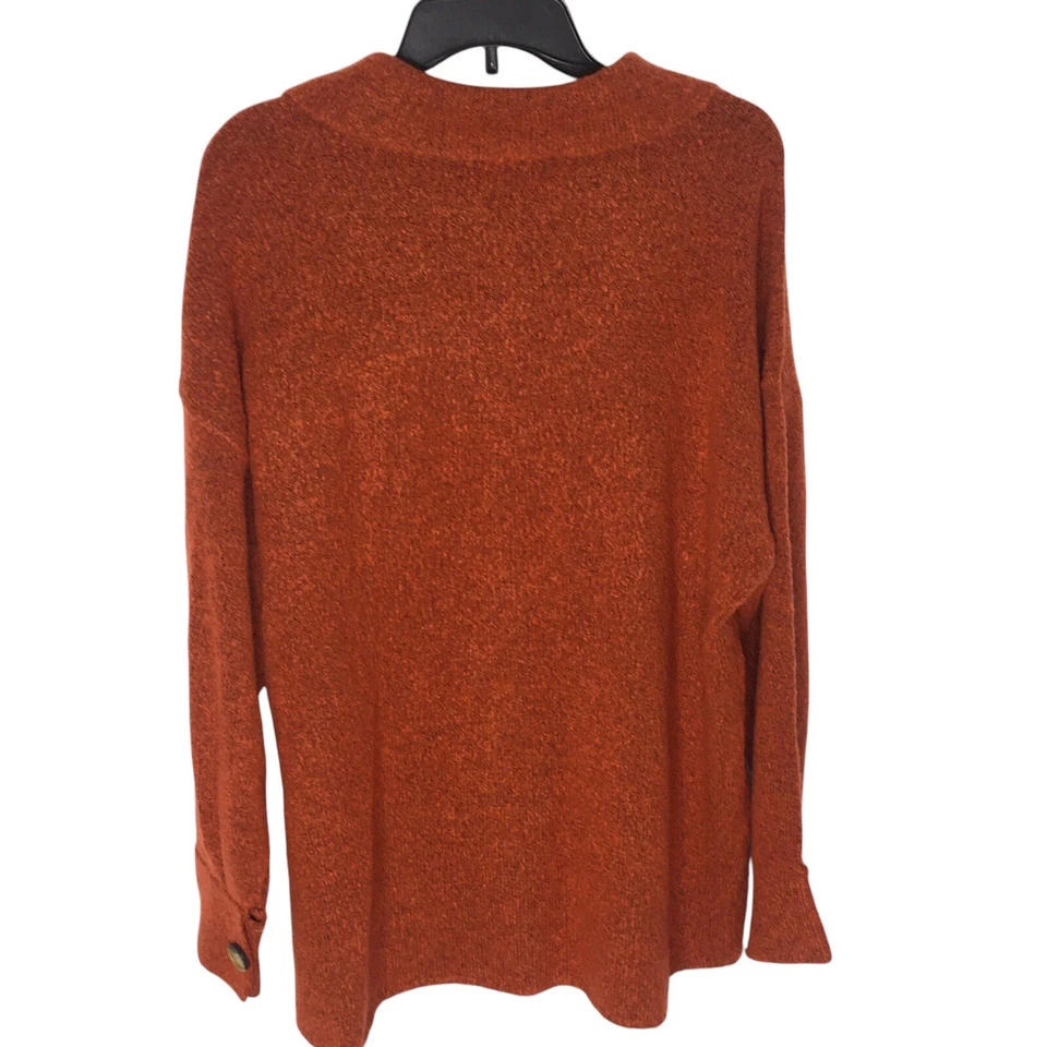 Cárdigan con botones Suéter Cálido Grandmacore Iglesia Quemado Naranja Óxido Mujeres Talla L Foto 4 de 4