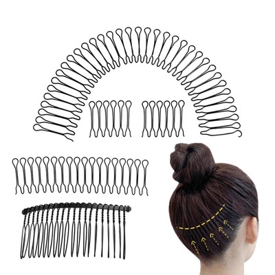1/5pcs Wire Hair Combs U Pin Stretchable Hair Side Combs Hair Updo Styling Tool
