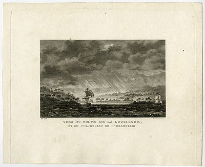 Antiker Meisterdruck-TOPOGRAPHIE-NEUGUINEA-LOUISIADE-Masquelier-1791