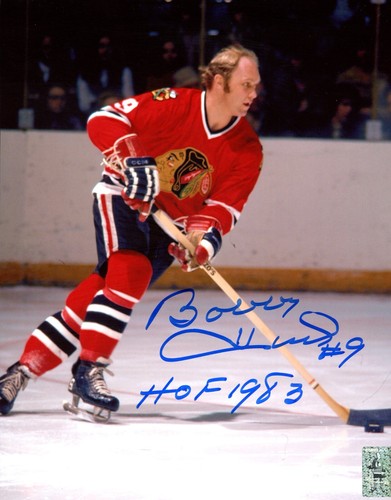 Signed Bobby Hull HOF Chicago Blackhawks 8x10 Hockey Photo AUTO Hologram