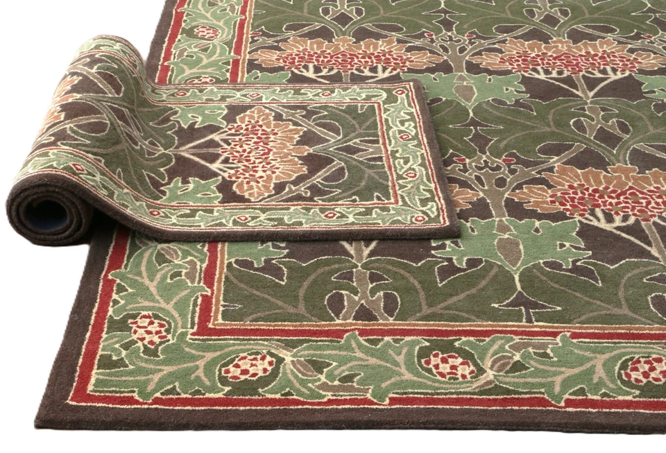 William Morris Cecil Green Traditional Oriental Wool Area Rugs & Carpet - Image 3 of 4
