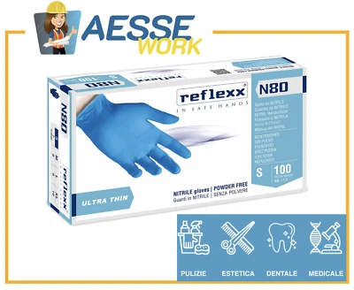 Guanti Monouso In Nitrile Reflexx N80B 100 PZ. | Dentale - Medicale - Estetica
