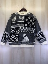 Vintage Private Eyes USA- Womens Knit Polar Bear Fuzzy Sweater-7025