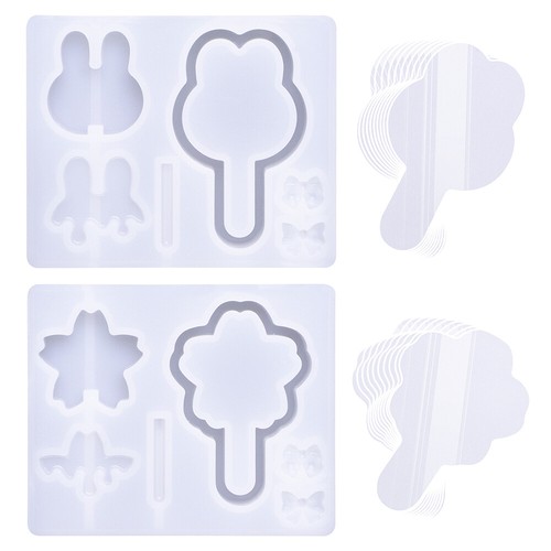 Resin Shaker Silicone Moulds Lolipop Bunny Cherry Blossoms Keychain Charm DIY - Imagen 12 de 12