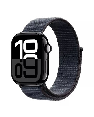 Apple Watch Series 10 GPS + Cell 42mm Jet Black Case w Ink Sport Loop  MWX83LW/A