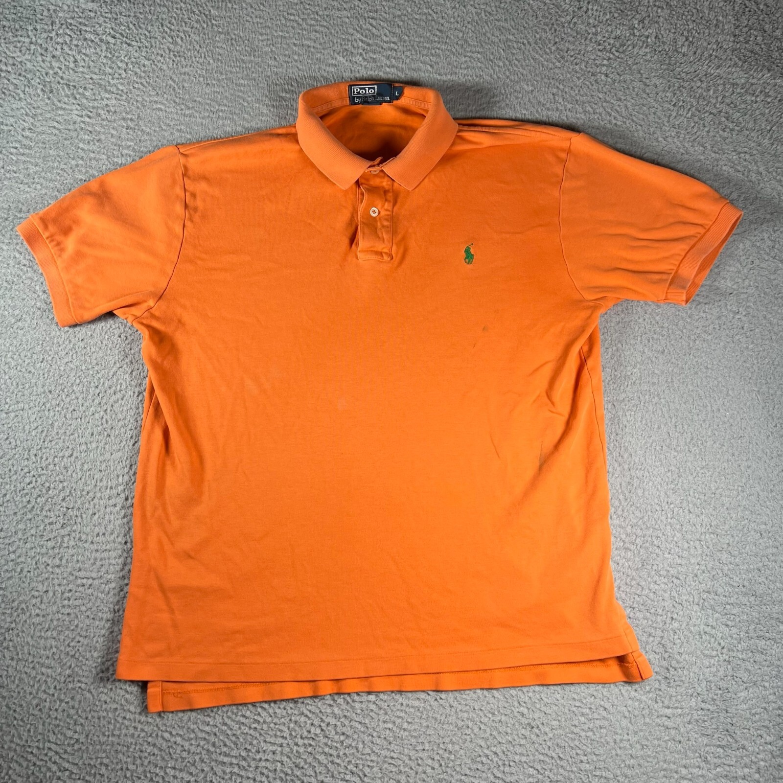 Ralph Lauren Men's Large Orange Short Sleeve Polo Shirt with Embroidered Logo-image