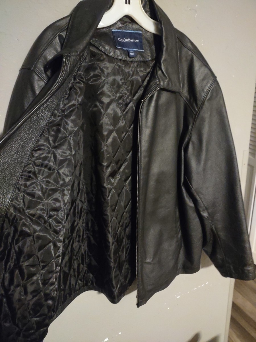 Croft & Barrow Men's Leather Coat Black XL | eBay