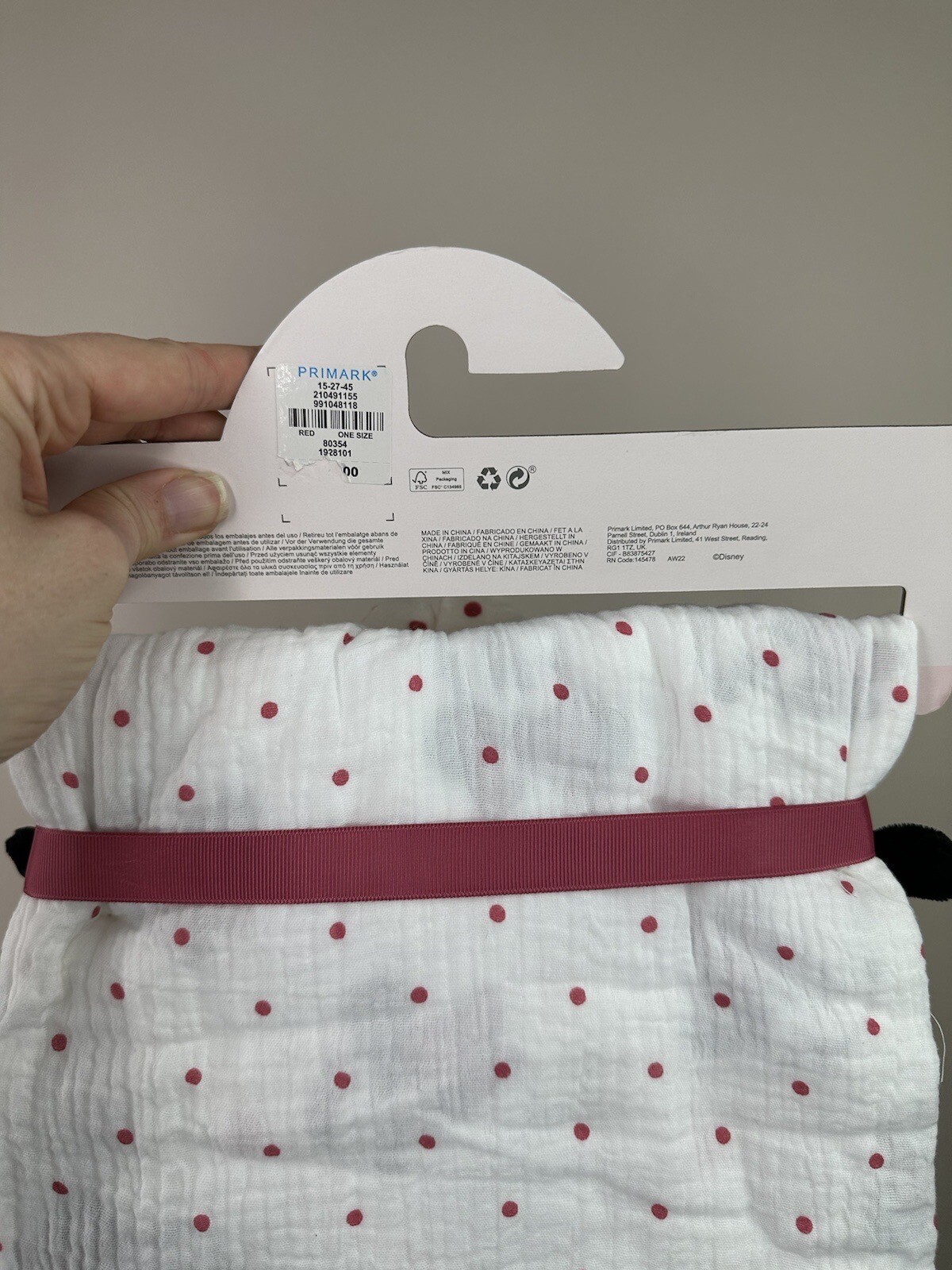 Primark Minnie Mouse Comforter Muslin Blankie Blanket Baby Soft BNWT