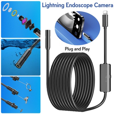 2/5/10M 8LED Borescope Endoscope Snake Inspection Scope Camera for iPhone iPad