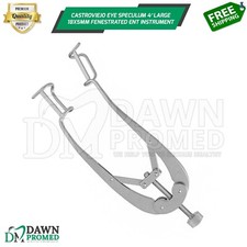 Castroviejo Eye Speculum 4″ Large 18x5mm Fenestrated ENT Inst German Grade