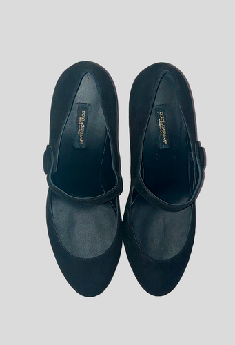 DOLCE & GABBANA Suede Leather Classic VALLY Mary Jane Pumps - Size 37.5/7M -$930 - Picture 11 of 12