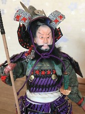 Muñeca SAMURAI Antigua Japonesa MUSHA NINGYO YOROI KABUTO KATANA Traje Armadura