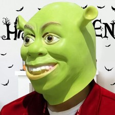 Karneval Shrek Maske Ogre Grüne Volle-Latex Cosplay Party Kostüm Halloween Props