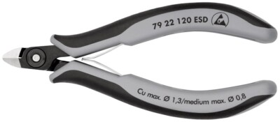 KNIPEX 79 22 120 ESD Präzisions-Elektronik-Seitenschneider ESD mit Mehrkomponent